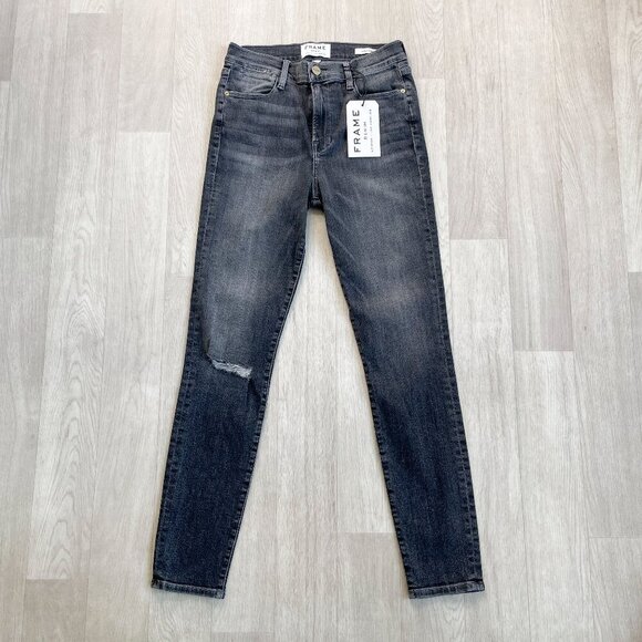 FRAME Le High Skinny Jeans Central Wash Grey Size 28 NEW NWT - Picture 1 of 9